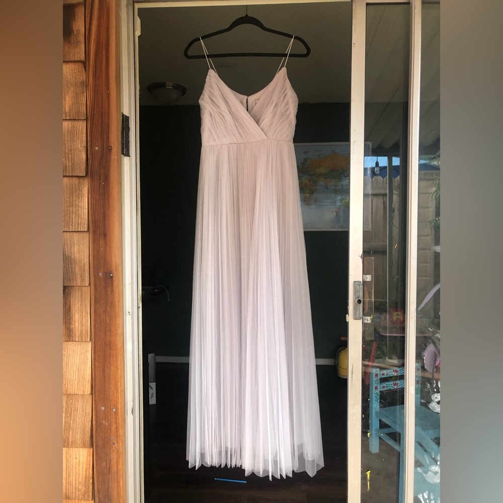 ASOS DESIGN Bridesmaid cami pleated tulle maxi dress in grey